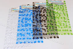 Килимок антиковзкий для ванної на присосках "Галька" об'ємний гладкий, 69х34 см., різний колір