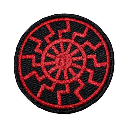 Шеврон, нашивка Чорне сонце червоне на ліпучці