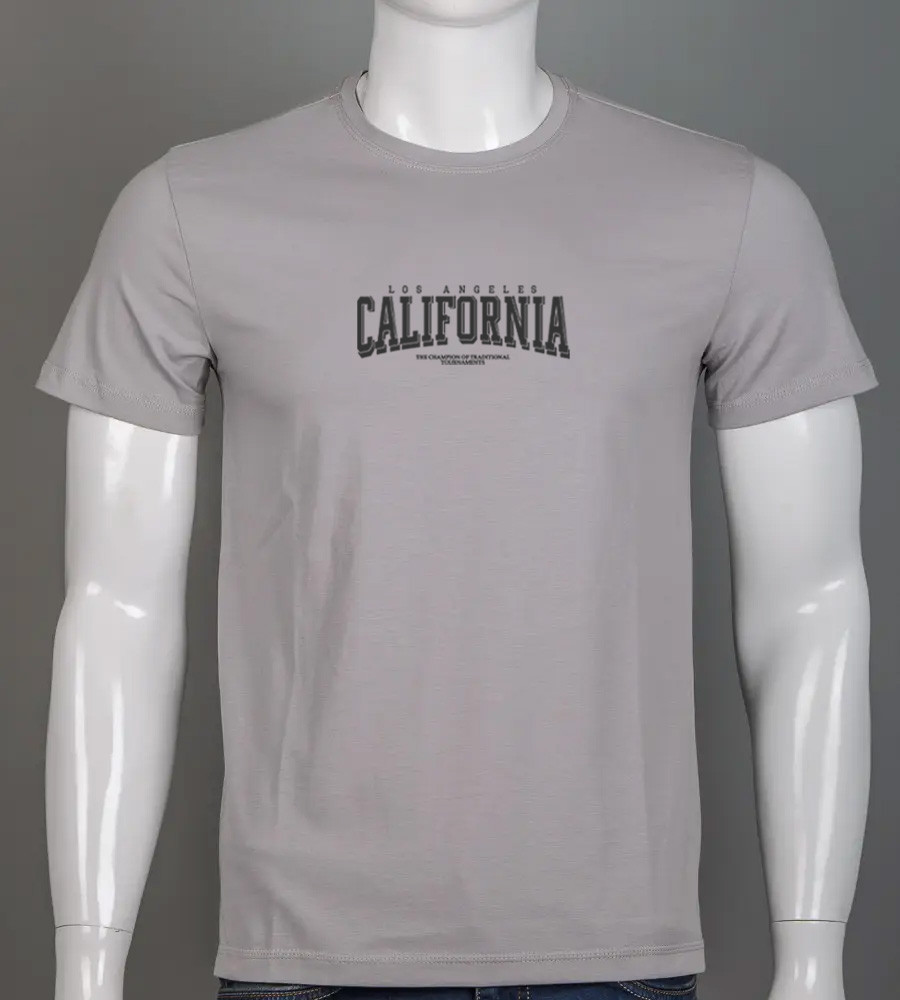 Футболка чоловіча California 2403м (Уп.4шт M-XXL), Світло-сірий