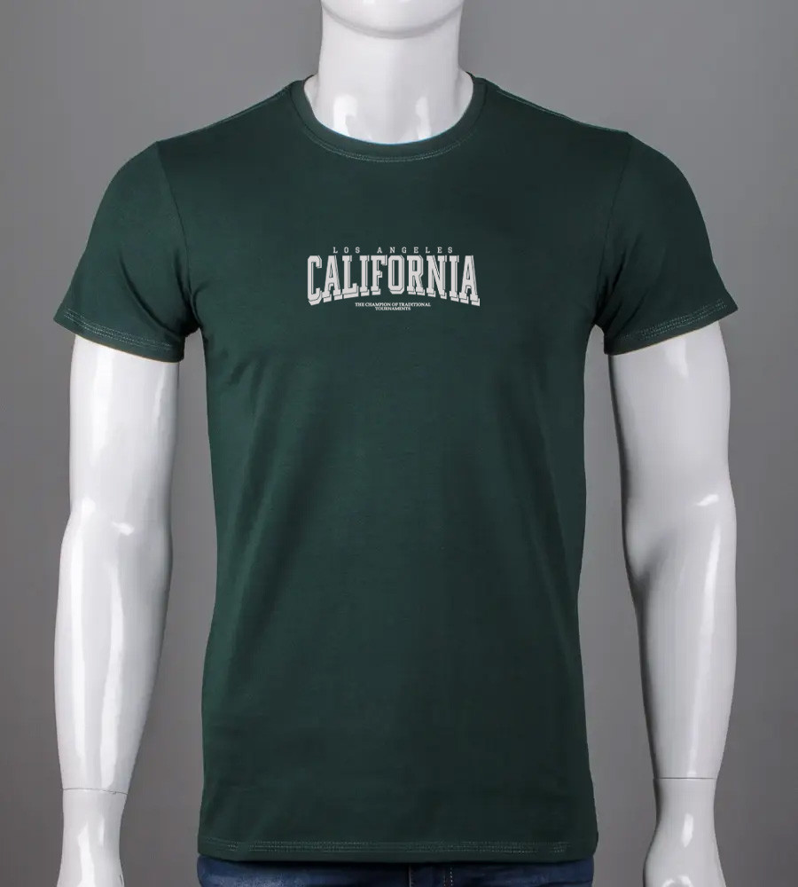 Футболка чоловіча California 2403м (Уп.4шт M-XXL), Темно-зелений