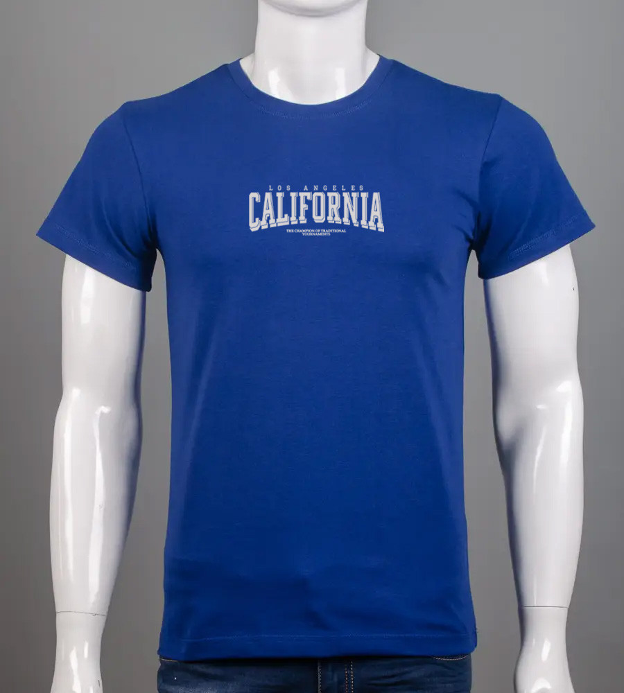 Футболка чоловіча California 2403м (Уп.4шт M-XXL), Синій