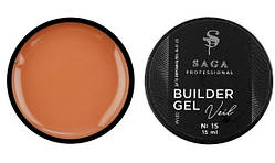 Гель для нарощування Saga Builder Gel Veil 15 (теракотовий), 15 мл