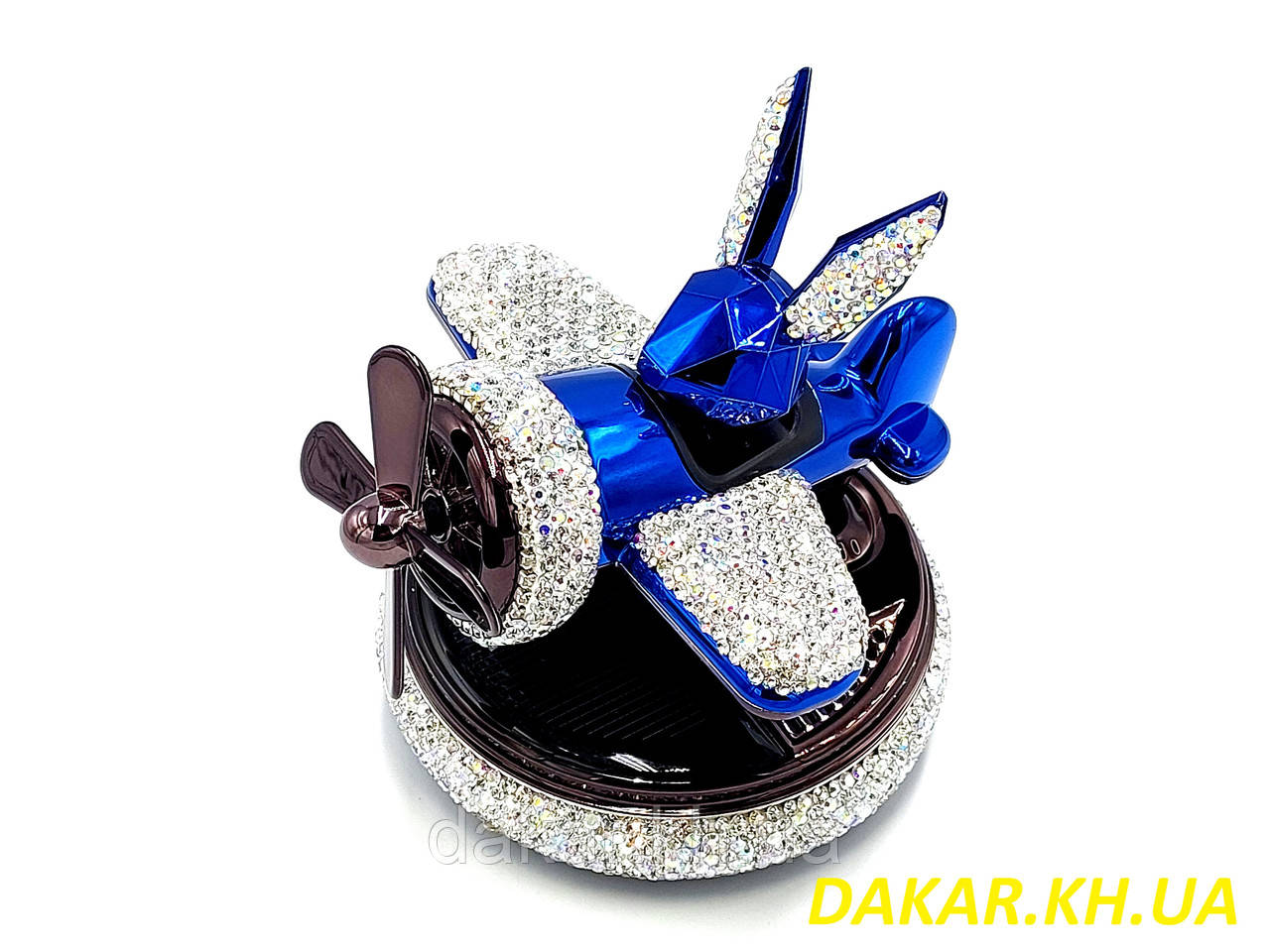 Ароматизатор повітря Зайчик пілот зі стразами синій, фото 1