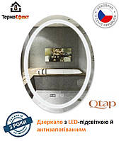 Дзеркало овальне Qtap Mideya 600х800 (DC-F801) з LED-підсвіткою й антизапотіванням QT2078F801W