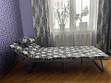 Розкладачка компактна з матрацом для дому для дачі комфортна для відпочинку, фото 2