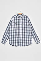 Рубашка мужская батальная серого цвета в поллоску 170261L