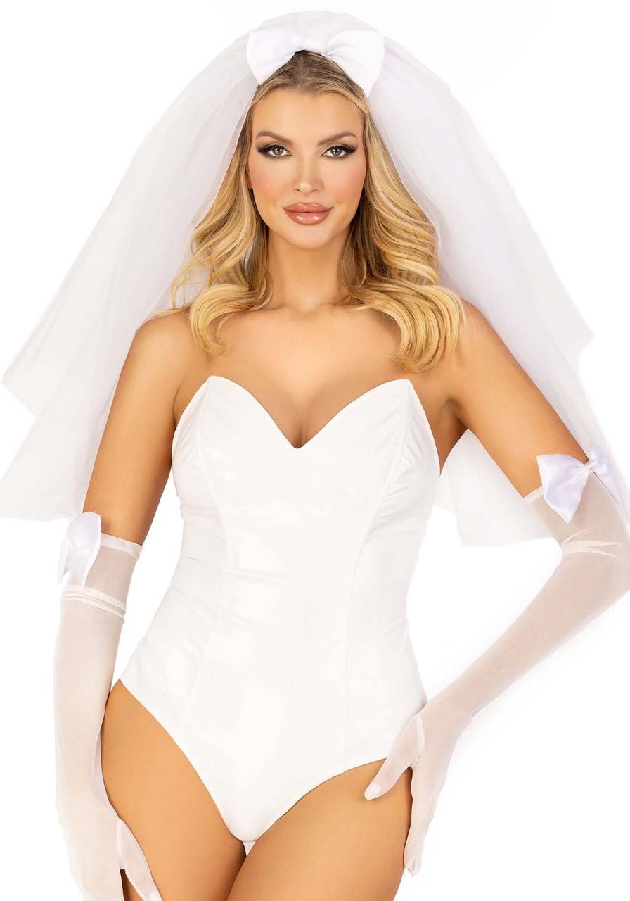 Еротичний костюм нареченої Leg Avenue Tiered bridal veil O/S