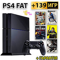 Sony PlayStation 4 FAT Б/У +139 ИГР +ГАРАНТІЯ (Fifa 23, Cyberpunk, UFC та інші)