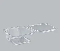 Контейнер с крышкой одноразовый прозрачный для еды 1000 мл. Пластиковая упаковка для еды. 345 шт. / ящик
