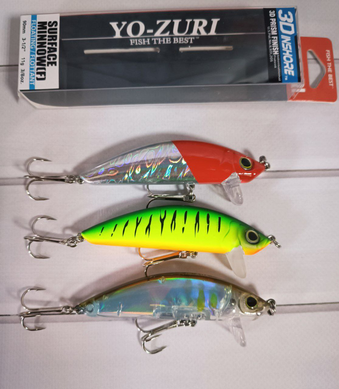 Воблер Міноу 3D Inshore Surface Minnow F 90mm 11.0g Набір 3шт