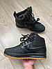 Чоловічі зимові кросівки Nike Lunar Force 1 Duckboot 17 Black Gum (Чорні) Взуття Найк Лунар Форс високі з хутром, фото 4