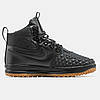 Чоловічі зимові кросівки Nike Lunar Force 1 Duckboot 17 Black Gum (Чорні) Взуття Найк Лунар Форс високі з хутром, фото 10