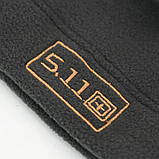 Тактична флісова шапка та бафф 5.11 комплект військовий теплий флісовий чорний, фото 2