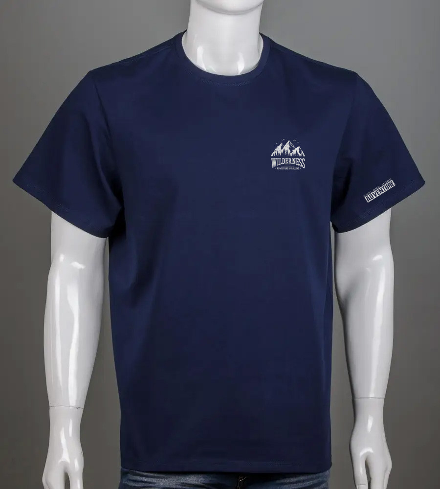 Футболка батал Wilderness 2405б (Уп.4шт 3XL,4XL), Темно-синій