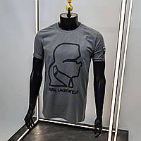 Мужская молодежная качественная футболка коттоновая серая, трикотажная модная летняя мужская футболка