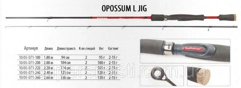 Спиннинг BratFishing Opossum L Jig 2.60m (2-15g) - фото 1 - id-p96603887