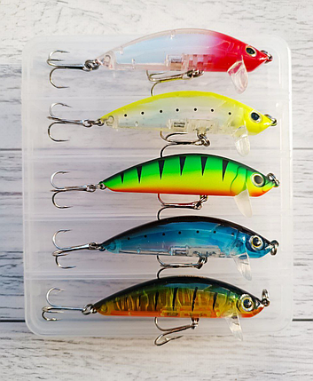 Воблер Міноу 3D Inshore Surface Minnow F 90mm 11.0g Набір 5шт в коробці, фото 1