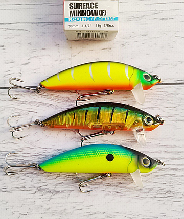 Воблер Міноу 3D Inshore Surface Minnow F 90mm 11.0g Набір 3шт, фото 1