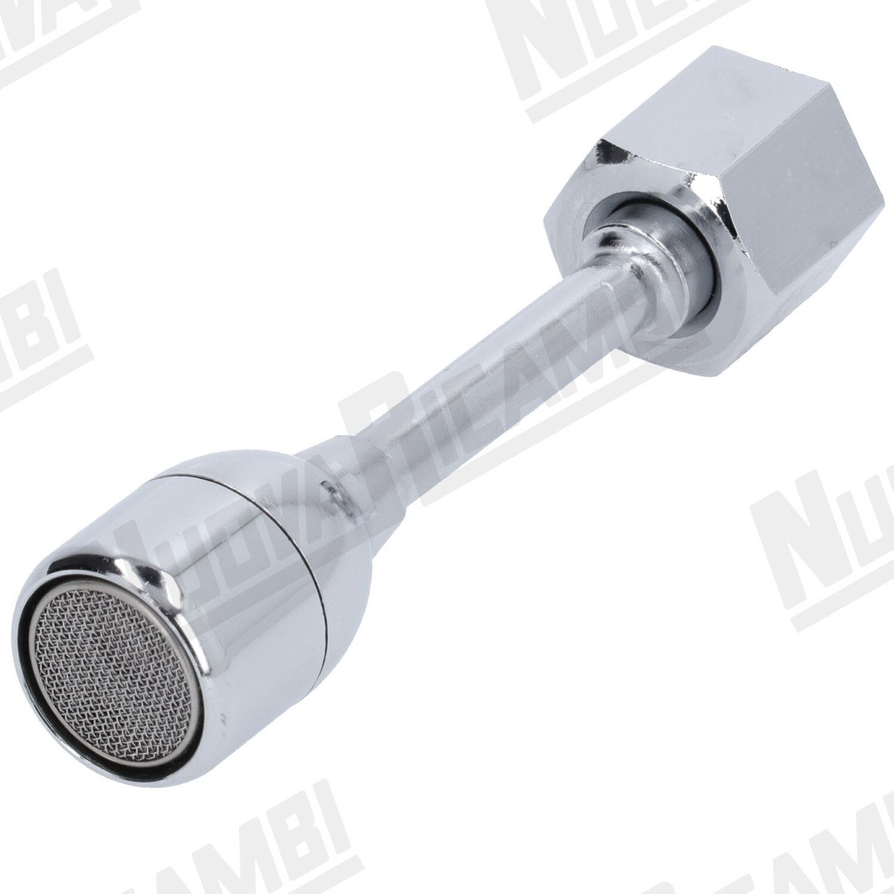 Хромована трубка подачі гарячої води в кавомашині Ø 8мм, гайка 3/8F, д. 105мм, з розсіювачем