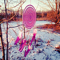 Эко-Ловец снов ручной работы "Королевский пурпур". Диаметр 30 см