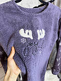Жіноча піжама для жінок кофта і штани костюм для дому жіночий темно-фіолетовий Fellix, фото 3