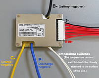 Плата защиты BMS 10S 20A 36V (42V) с защитой и балансировкой Li-ion 18650 (Контроллер заряда/разряда) E-bike