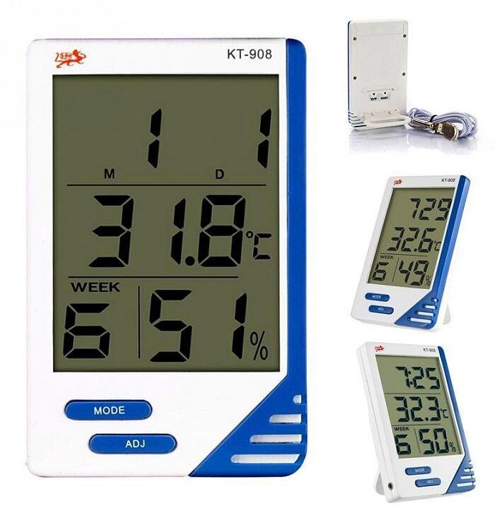 Гигрометр термометр Kt-908 с выносным датчиком - фото 4 - id-p379091592