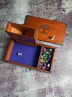 Дерев'яна подарункова ігрова коробка для гри в кістки "Dice box" з вежею