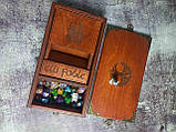 Дерев'яна подарункова ігрова коробка для гри в кістки "Dice box" з вежею, фото 2