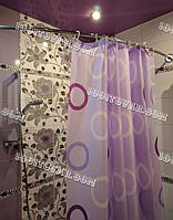 Тканевая шторка для ванной комнаты из полиэстера "Rings V5" (фиолетовая) Tropik, размер 180х200 см., Турция
