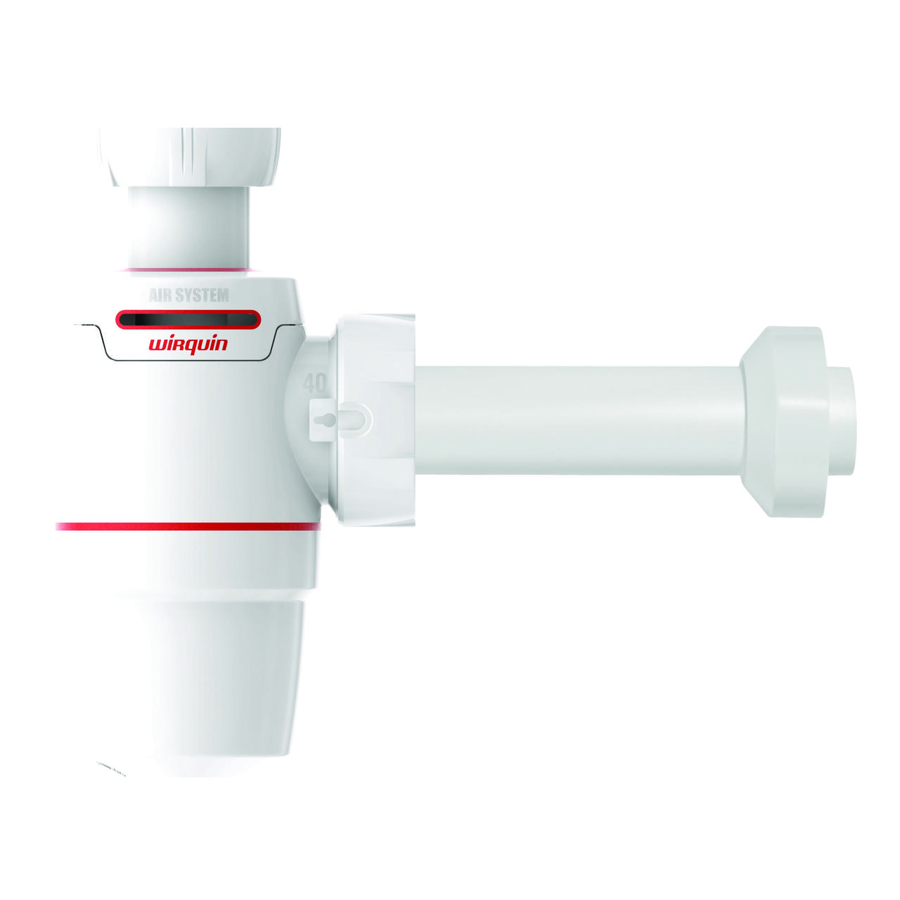 Сифон для кухонної мийки Neo Air 11⁄2" × Ø 40 мм з відведенням ТМ WIRQUIN, фото 1