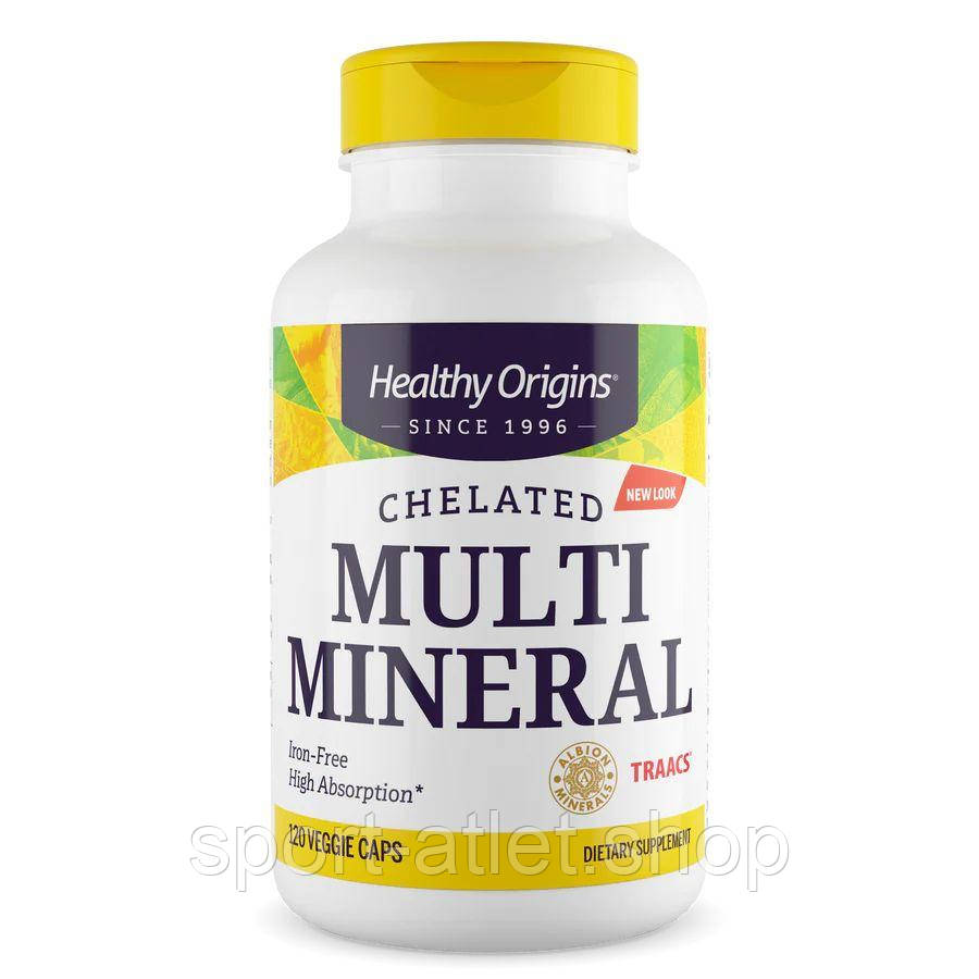 Вітаміни та мінерали Healthy Origins Chelated Multi Mineral Iron Free, 120 вегакапсул