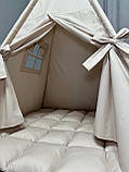Вігвам дитячий Бежевий БОНБОН Повний комплект, вігвам для дівчинки, дитячий вігвам, вігвам для хлопчика, вігвам для дітей, фото 5