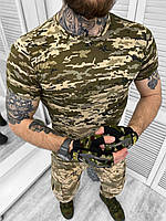 Тактична футболка піксель ЗСУ військова піксельна камуфляж мм14 приємна до тіла бавовна