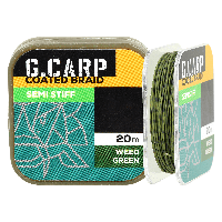 Повідковий матеріал в обплетенні GC G.Carp Coated Braid Semi Stiff 20м 15lb Weed Green NEW 2024