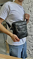 Мужская кожаная сумка, удобная планшетка кожаная для вещей ежедневная с натуральной кожи ручная работа Глянец