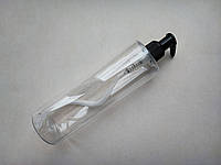 400 мл ПЭТ Цилиндр флакон прозрачный с черным дозатором для мыла, антисептика 24/410, бутылка, пластиковый