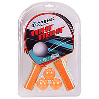 Теннис настольный TT2107 (50 шт)Extreme Motion, 2 ракетки,3 мячика в слюде 19.5*29.5 см, р-р ракетки