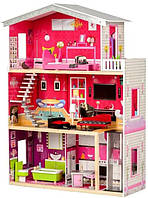 Ігровий ляльковий будиночок/домік для барбі Ecotoys 4118 Malibu + Лялька