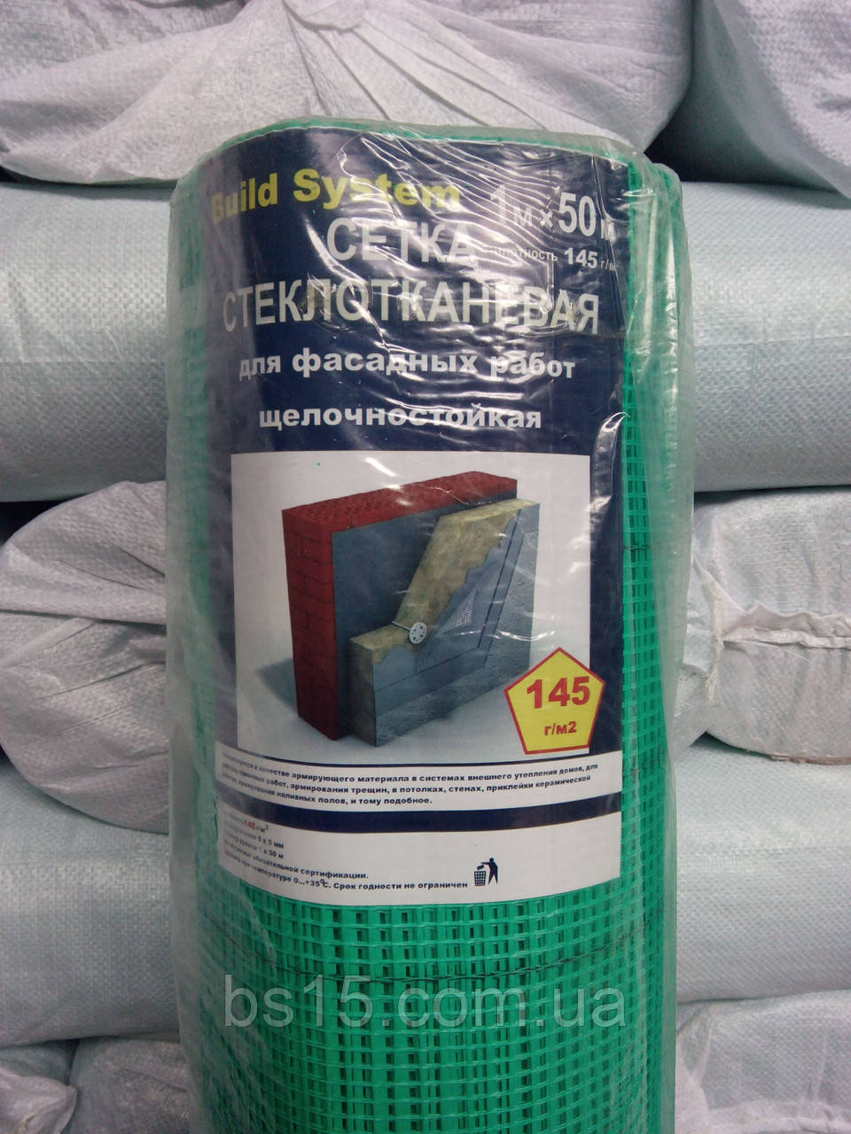 Сетка фасадная 145 г/м2 зеленая доставка по Украине - фото 2 - id-p111406586