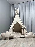 Вігвам Ніжний Беж БОНБОН Повний комплект, вігвам дитячий, вігвам для дітей, вігвам для хлопчика, вігвам для дівчинки, вігвам, фото 2