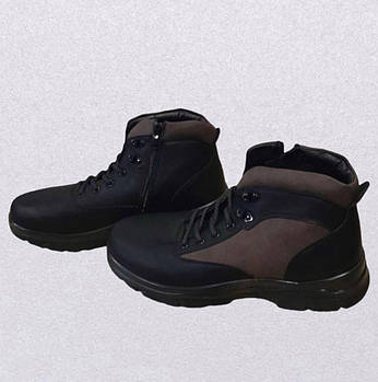 Чоловічі, зимові черевики "UCSS" на хутрі, в чорно-корисневому кольорі , 40-45 р.