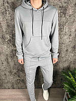 Мужской спортивный костюм Мужской серый спортивный костюм штаны + худи с капюшоном, Турция