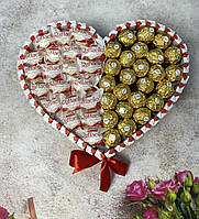 Сладкая Валентинка для девушки, сладкий набор на День Рождения , сердце с киндера