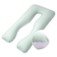 Наволочка для П-подушки для вагітних сну та відпочинку 140х75х20 см з блискавкою м'ята мікрофібра