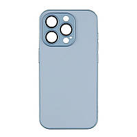 Чехол-накладка стеклянный матовый с защитой камеры Matte AG-Glass iPhone 12 Sierra Blue