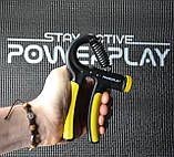 Еспандер кистьовий PowerPlay PP-4323 з регульованим навантаженням 10-40 кг. Strength Grip Чорно-жовтий, фото 9