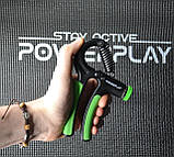 Еспандер кистьовий PowerPlay PP-4323 з регульованим навантаженням 10-40 кг. Strength Grip Чорно-зелений, фото 8