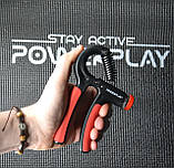 Еспандер кистьовий PowerPlay PP-4323 з регульованим навантаженням 10-40 кг. Strength Grip Чорно-червоний, фото 8