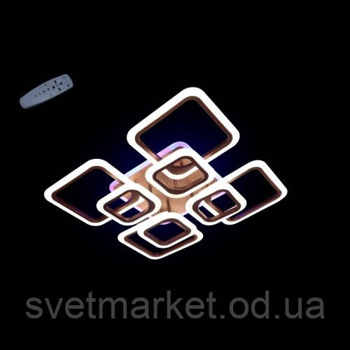 Світлодіодна стельова люстра A8060/4+4CF LED 3color dimmer, фото 1